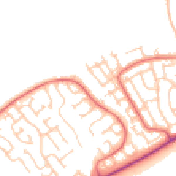 Daytime road noise heatmap for NE25 9UT