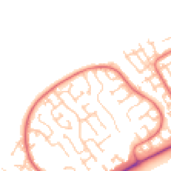 Daytime road noise heatmap for NE25 9UW