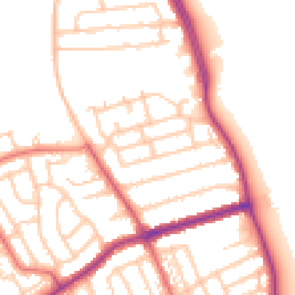 Daytime road noise heatmap for NE26 1JL