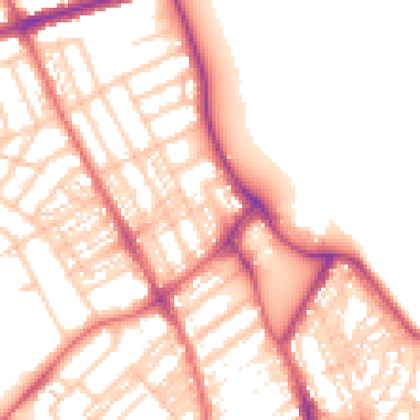 Daytime road noise heatmap for NE26 1PZ