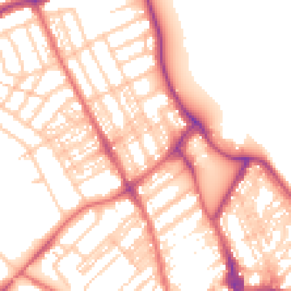 Daytime road noise heatmap for NE26 1QJ