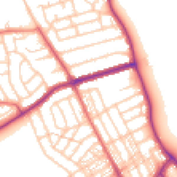 Daytime road noise heatmap for NE26 1SF