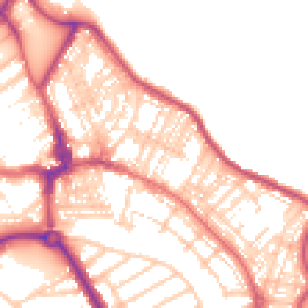 Daytime road noise heatmap for NE26 2AH