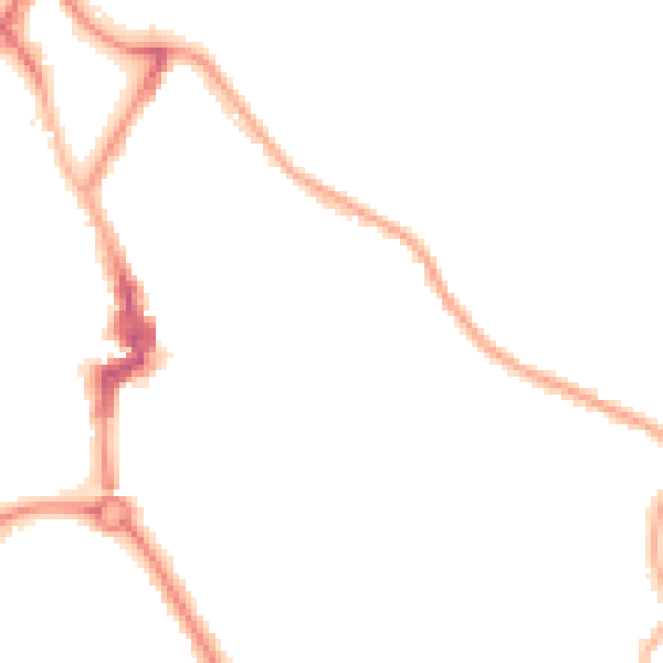 Night-time road noise heatmap for NE26 2AH