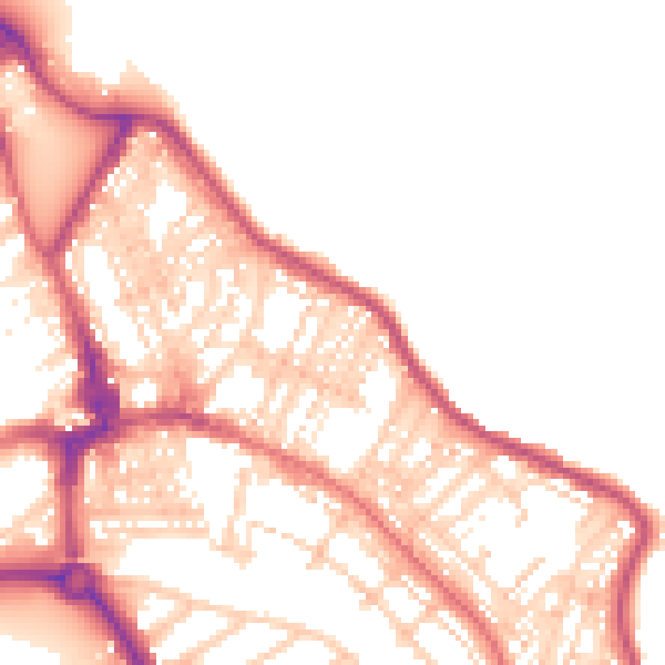 Daytime road noise heatmap for NE26 2AL