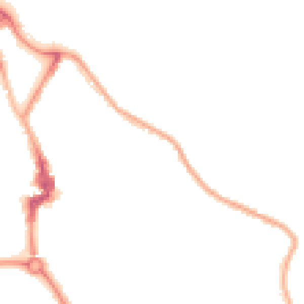 Night-time road noise heatmap for NE26 2AL