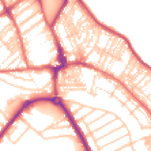 Daytime road noise heatmap for NE26 2JD