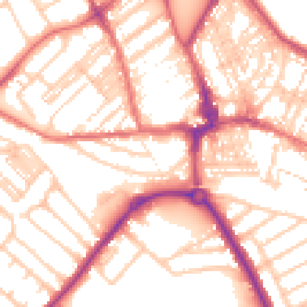 Daytime road noise heatmap for NE26 2JT