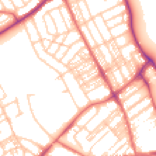 Daytime road noise heatmap for NE26 3BH