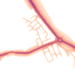 Daytime road noise heatmap for NE26 4HY