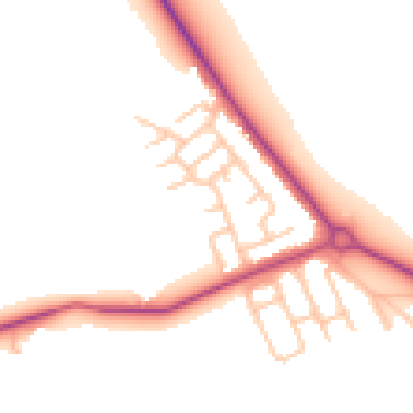 Daytime road noise heatmap for NE26 4JA
