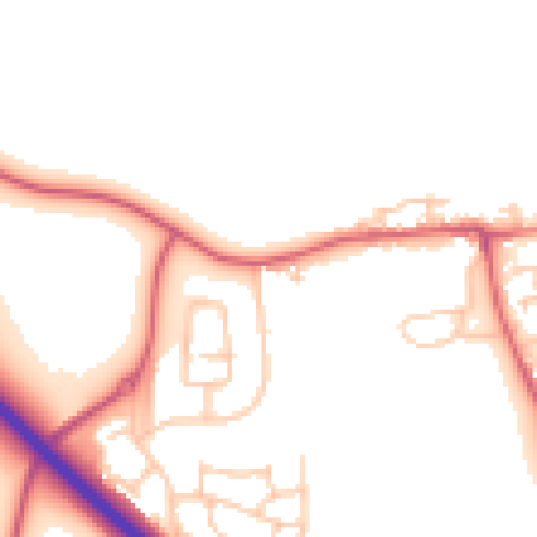 Daytime road noise heatmap for NE27 0AD