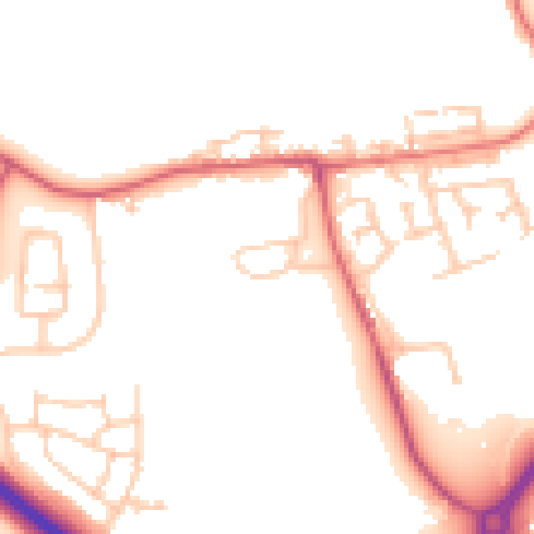 Daytime road noise heatmap for NE27 0AH