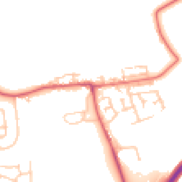 Daytime road noise heatmap for NE27 0AJ