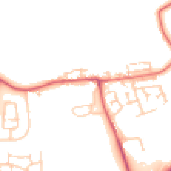 Daytime road noise heatmap for NE27 0AN