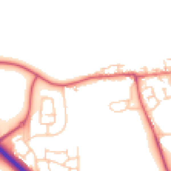Daytime road noise heatmap for NE27 0AT