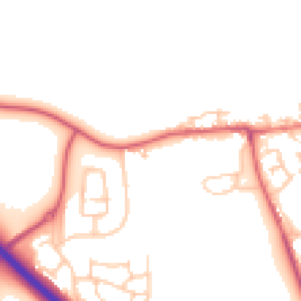Daytime road noise heatmap for NE27 0AU