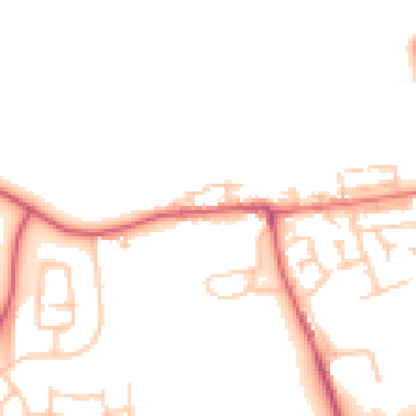 Daytime road noise heatmap for NE27 0AW