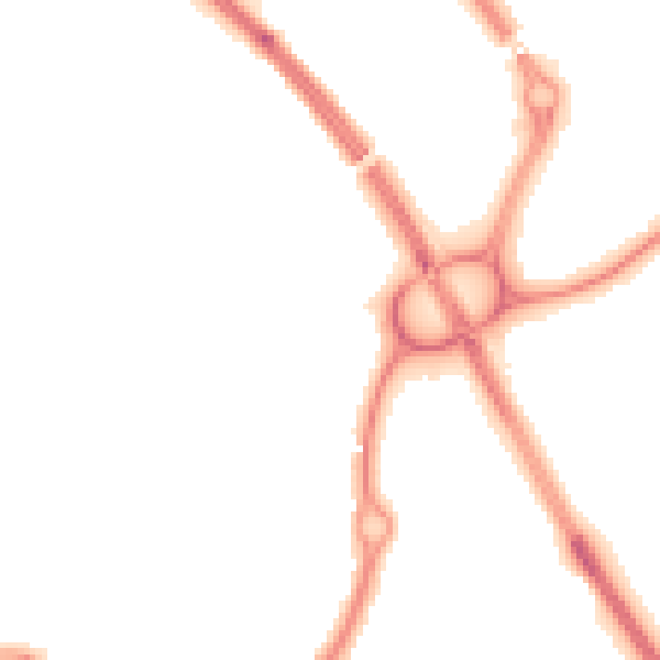 Night-time road noise heatmap for NE27 0DA