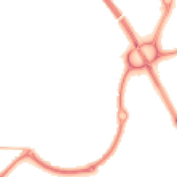 Night-time road noise heatmap for NE27 0DB