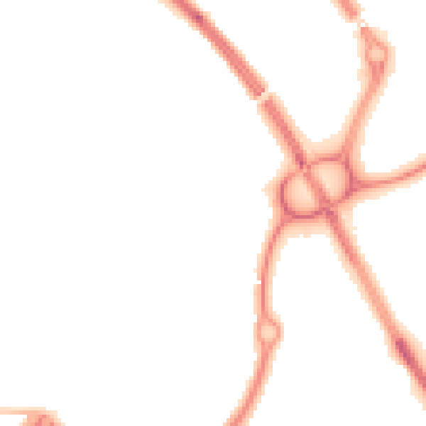 Night-time road noise heatmap for NE27 0DH