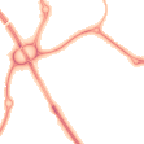 Night-time road noise heatmap for NE27 0EW