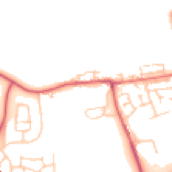 Daytime road noise heatmap for NE27 0FX