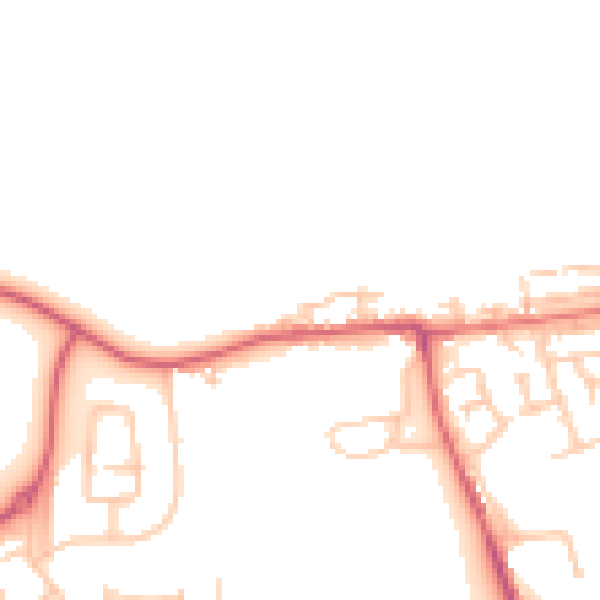 Daytime road noise heatmap for NE27 0GD