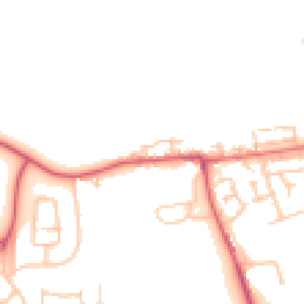 Daytime road noise heatmap for NE27 0GF