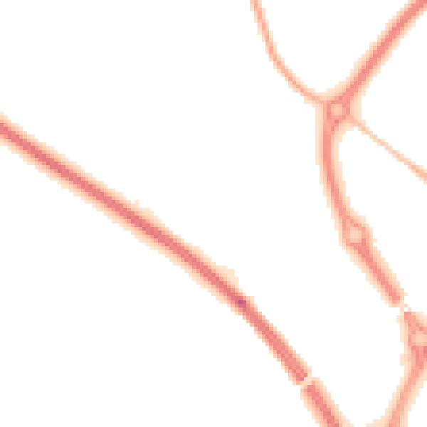 Night-time road noise heatmap for NE27 0GT