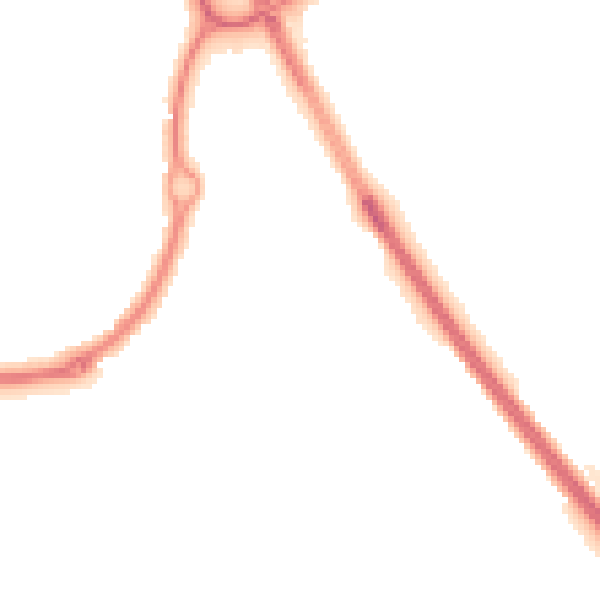 Night-time road noise heatmap for NE27 0GZ