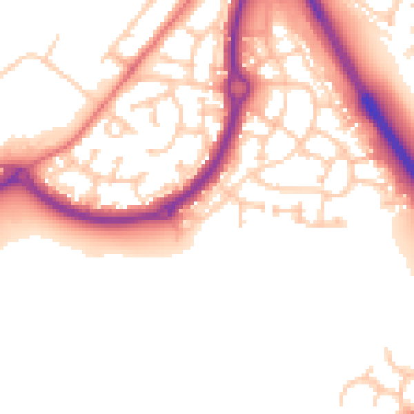 Daytime road noise heatmap for NE27 0HY
