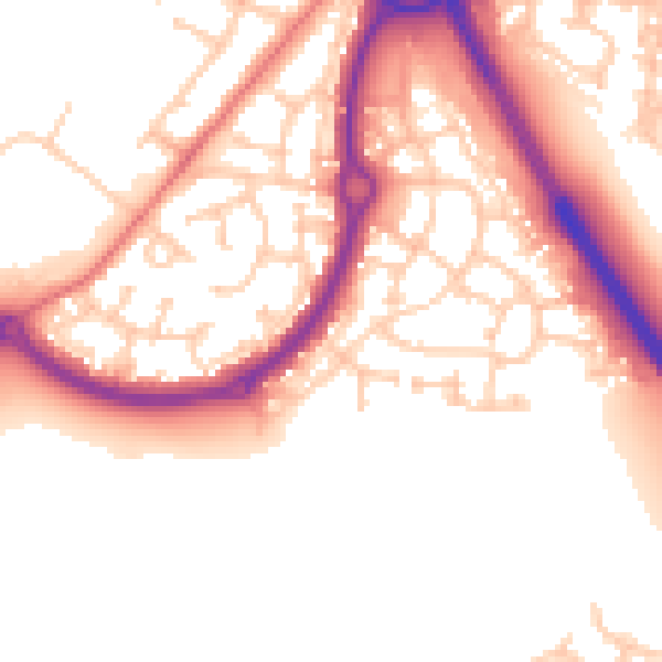 Daytime road noise heatmap for NE27 0JB