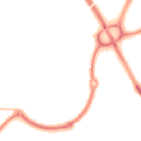 Night-time road noise heatmap for NE27 0UY