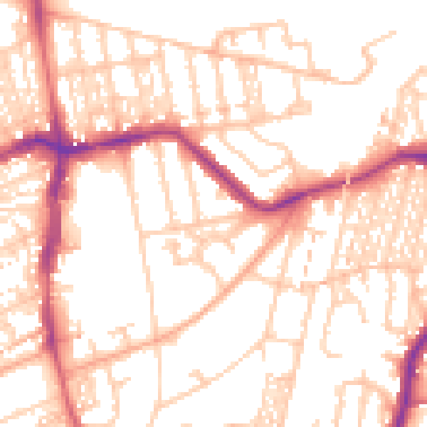Daytime road noise heatmap for NE3 1AJ