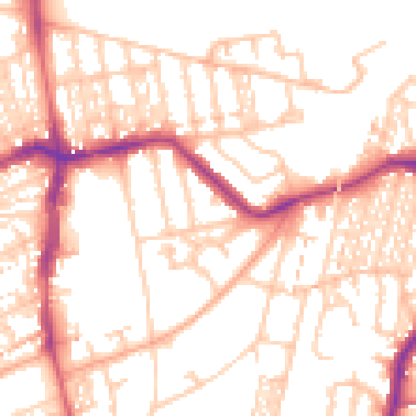 Daytime road noise heatmap for NE3 1AP
