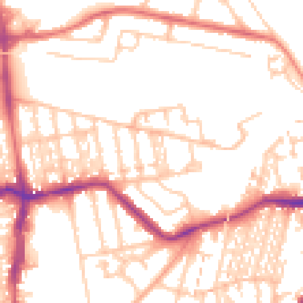 Daytime road noise heatmap for NE3 1AT