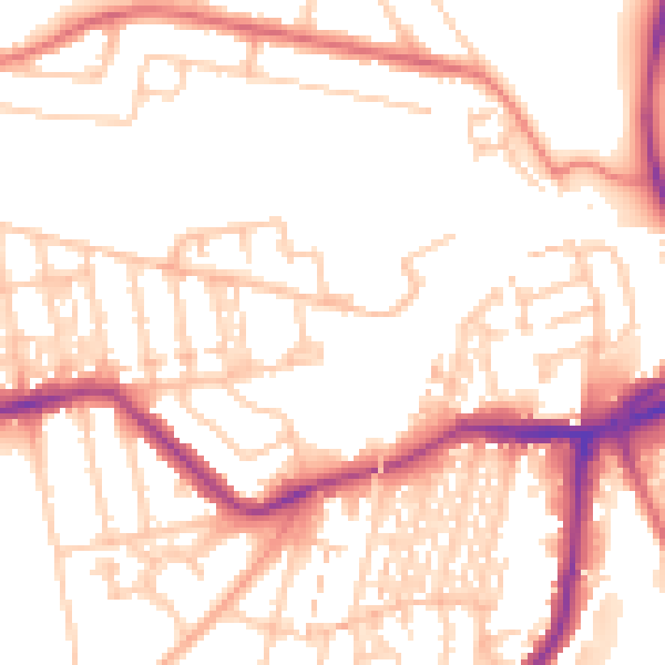 Daytime road noise heatmap for NE3 1BD