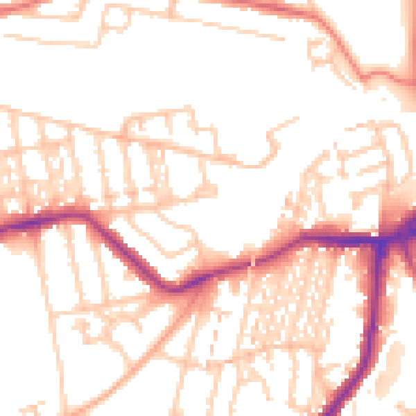 Daytime road noise heatmap for NE3 1BE