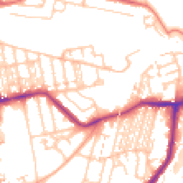 Daytime road noise heatmap for NE3 1BH