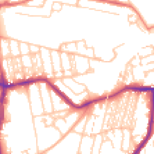 Daytime road noise heatmap for NE3 1BL