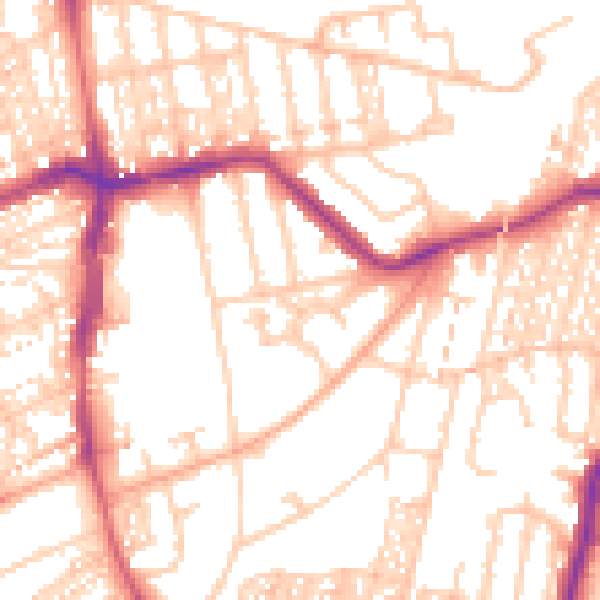 Daytime road noise heatmap for NE3 1BP