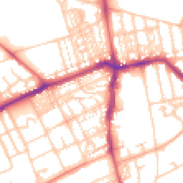 Daytime road noise heatmap for NE3 1DB