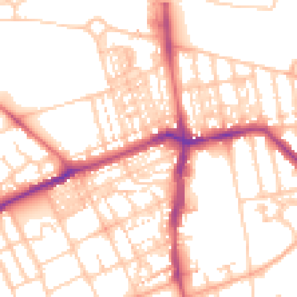 Daytime road noise heatmap for NE3 1DH