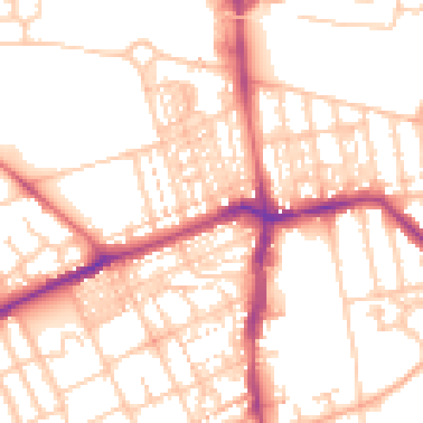 Daytime road noise heatmap for NE3 1DJ