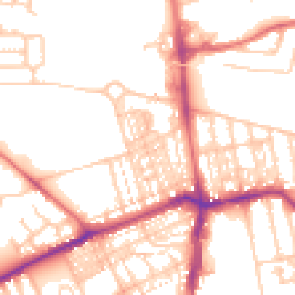 Daytime road noise heatmap for NE3 1DQ