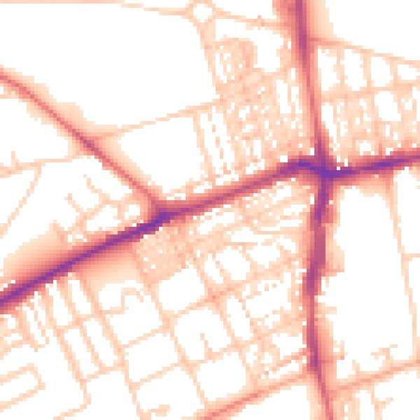 Daytime road noise heatmap for NE3 1DU