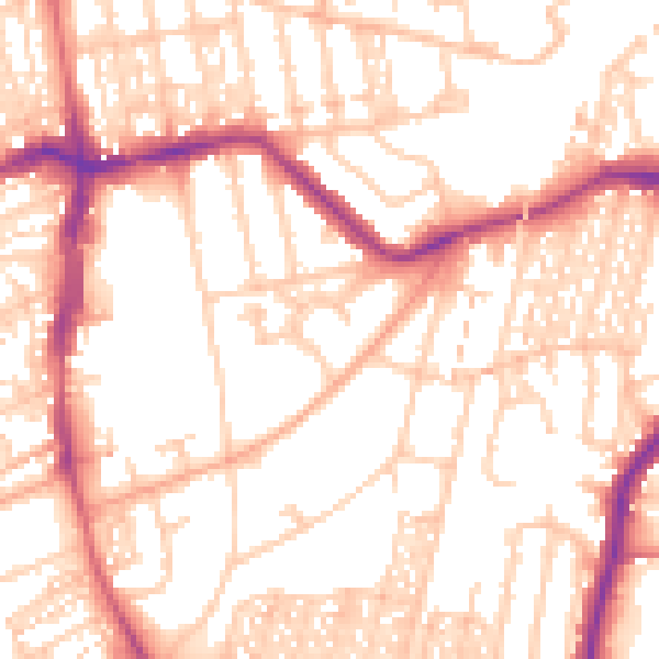Daytime road noise heatmap for NE3 1EG