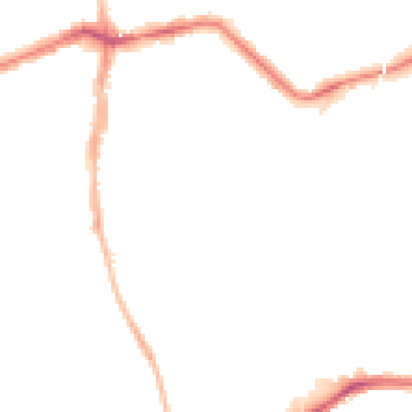 Night-time road noise heatmap for NE3 1NX