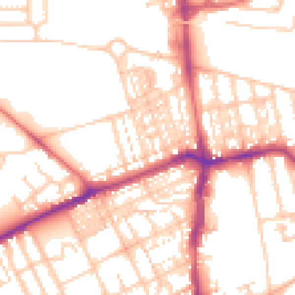 Daytime road noise heatmap for NE3 1RE
